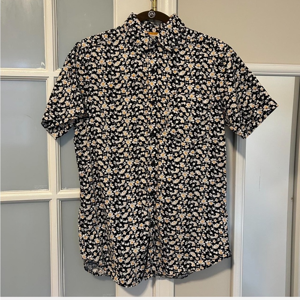 Floral Black and White Men's Shirt